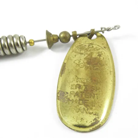 Mepps Comet Mino 4 Spinner, Messing, 12g, Soft Plastic Trailer, #3348