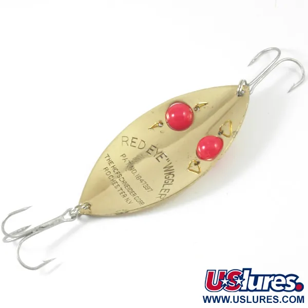 Hofschneider Red Eye Wiggler 3359 Lepel, Goud/Rode ogen, 25g, #3359