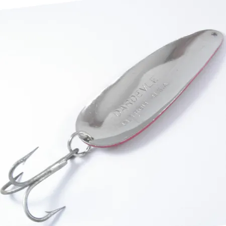 Eppinger Dardevle Lepel, Rood/Wit/Nikkel, 28g, Detroit-stempel, #3381