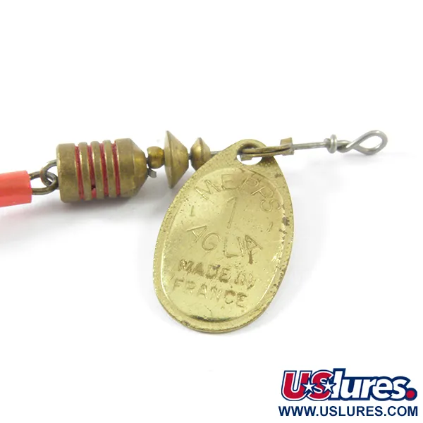 Mepps Aglia 1 Spinner, Messing, 3,5g, Rode ringen, #3454