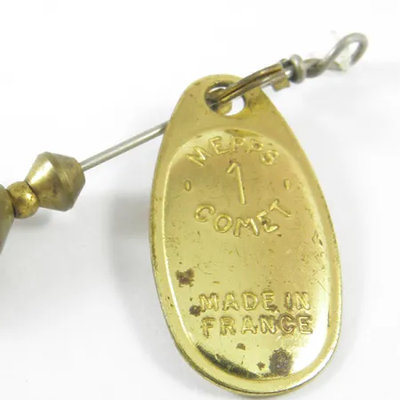 Mepps 1 Comet Mino Spinner, Messing, 4,6g, Softbait trailer, #3467