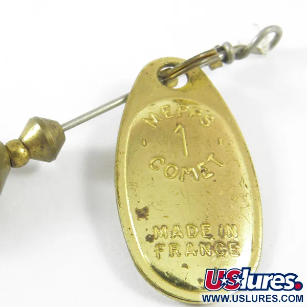 Mepps 1 Comet Mino Spinner, Messing, 4,6g, Softbait trailer, #3467