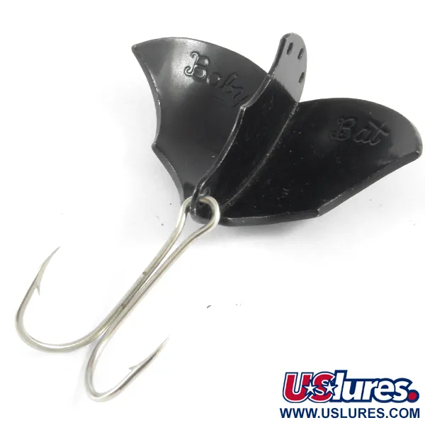 Harrison Industries Baby Bat Lepel, Zwart, 14g, Vleugelontwerp, #3506