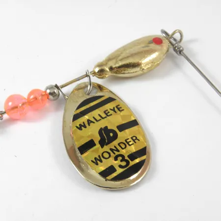South Bend Walleye Wonder 3 Spinner, Goud, 14g, gestempeld blad, #3571