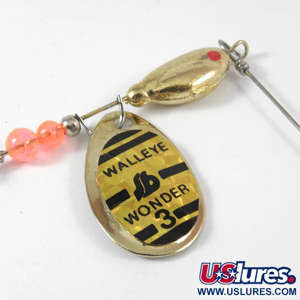 South Bend Walleye Wonder 3 Spinner, Goud, 14g, gestempeld blad, #3571