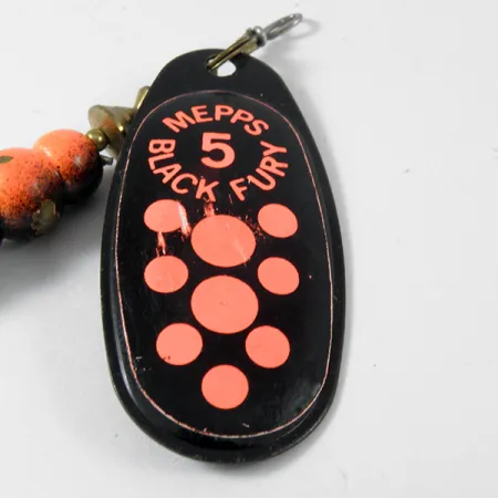 Mepps Black Fury 5 Spinner, Zwart/Fluor Rood, 14g, Gouden Dreg, #3576