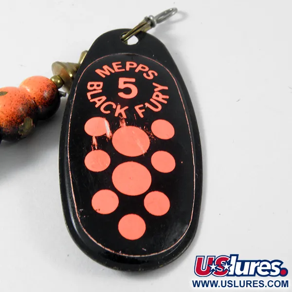 Mepps Black Fury 5 Spinner, Zwart/Fluor Rood, 14g, Gouden Dreg, #3576