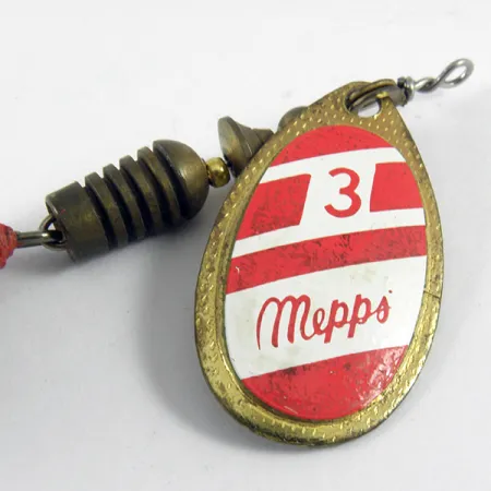 Mepps Aglia 3 Spinner, Rood/Wit/Messing, 7,3g, Eekhoornstaart, #3611