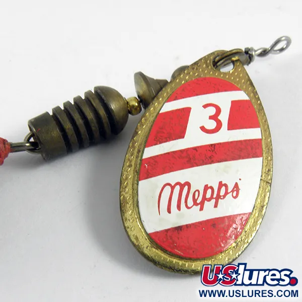 Mepps Aglia 3 Spinner, Rood/Wit/Messing, 7,3g, Eekhoornstaart, #3611
