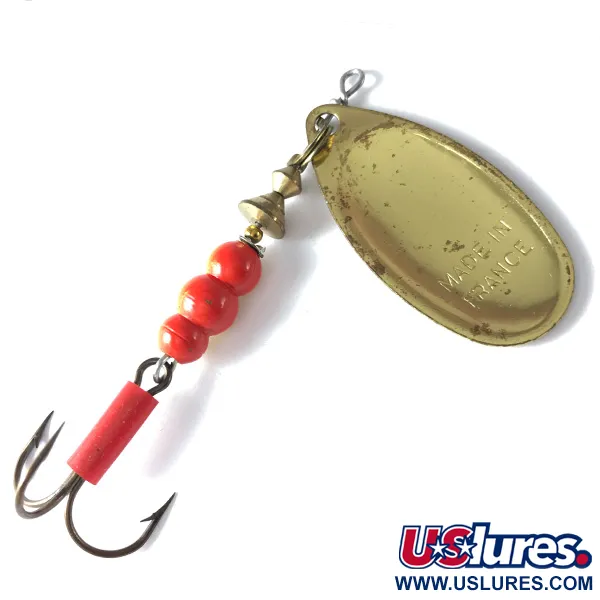 Mepps Aglia 4 Spinner, Rood/Wit/Goud, 9g, Rode tube, #3630