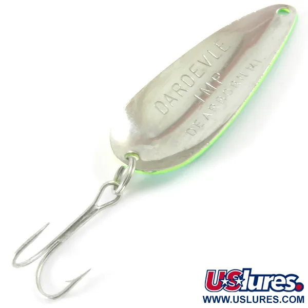 Eppinger Dardevle Imp Lepel, Geel/Groen/Nikkel, 11g, Klassiek, #3677