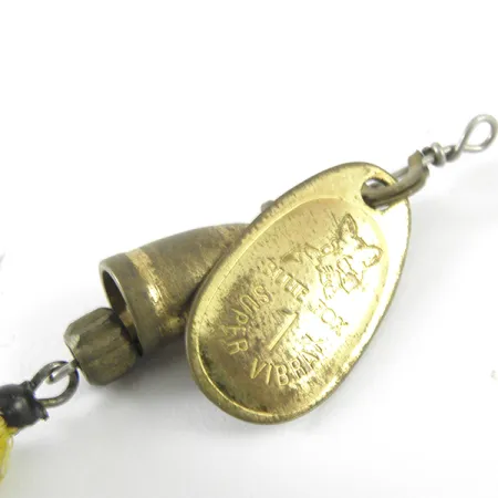 Blue Fox Super Vibrax 1 Foxtail Spinner, Messing, 4g, Gele Veren, #3713