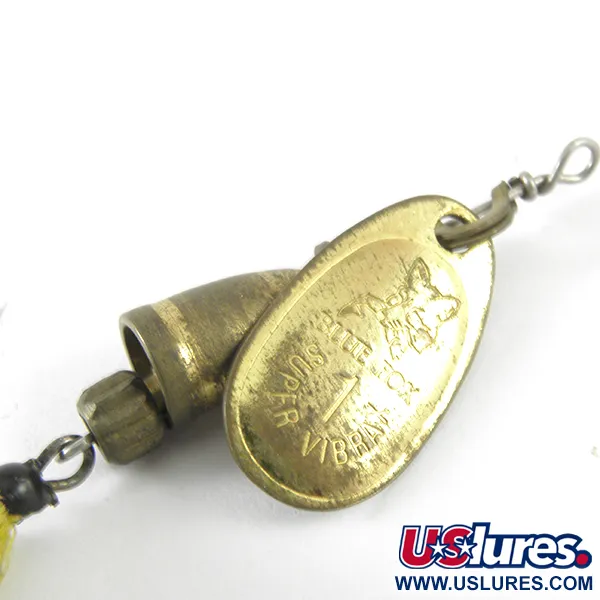 Blue Fox Super Vibrax 1 Foxtail Spinner, Messing, 4g, Gele Veren, #3713