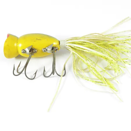 Fred Arbogast Hula Popper, Tiger, 14g, Rubberen Rokje, #3721