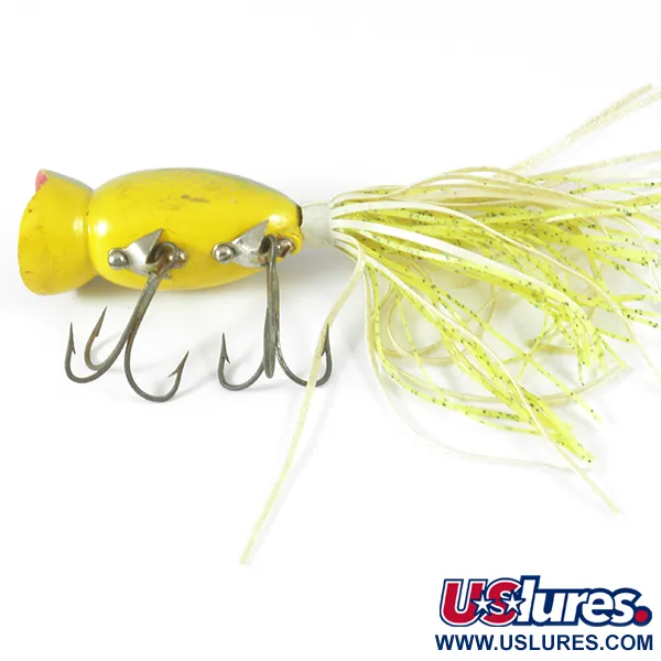 Fred Arbogast Hula Popper, Tiger, 14g, Rubberen Rokje, #3721