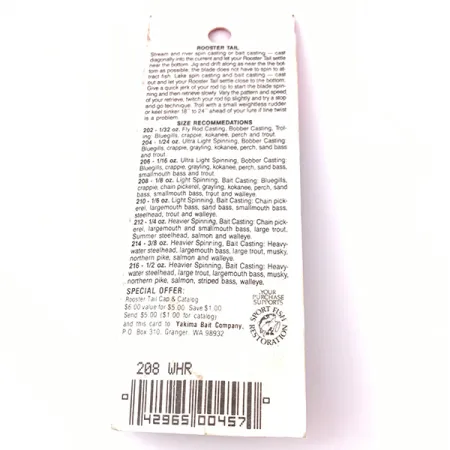 Worden’s Original Rooster Tail Spinner, Zilver, 3.54g, Veren, #3929