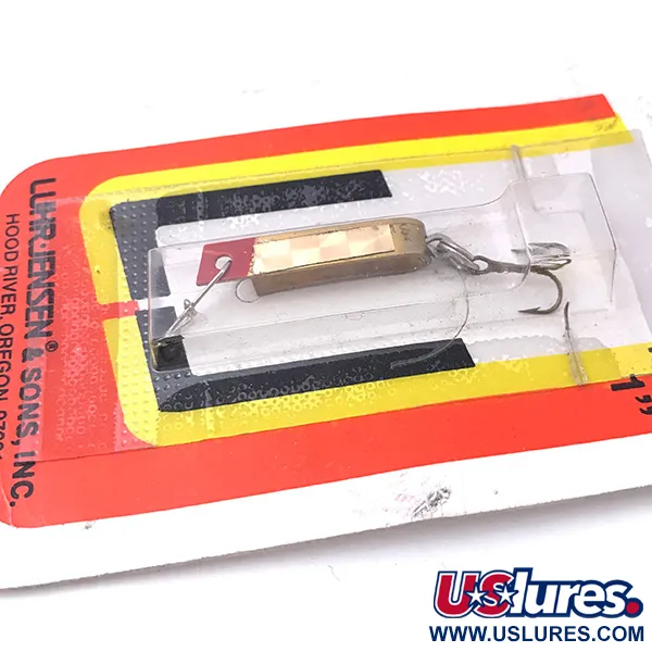 Luhr Jensen Super-Duper 500 Lepel, Goud / Rood, 1,4g, Vintage, #3932