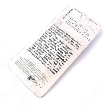 Luhr Jensen Super-Duper 500 Lepel, Goud / Rood, 1,4g, Vintage, #3932