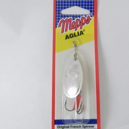 Mepps Aglia 4 Spinner, Zilver, 9.4g, Rood Slangetje, #3942