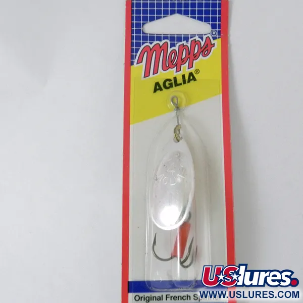 Mepps Aglia 4 Spinner, Zilver, 9.4g, Rood Slangetje, #3942