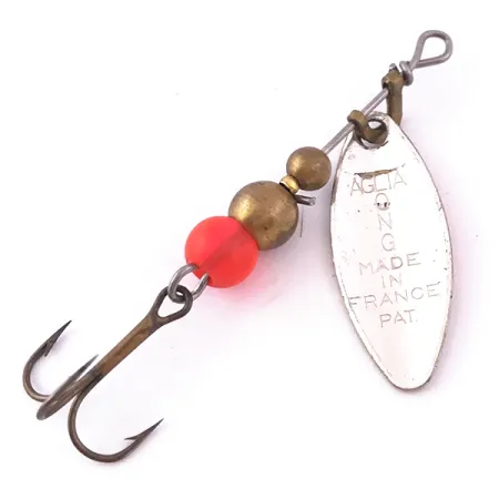 Mepps Aglia Long 0 UV Spinner, Nikkel/Oranje, 2.6g, UV-actief, #3984