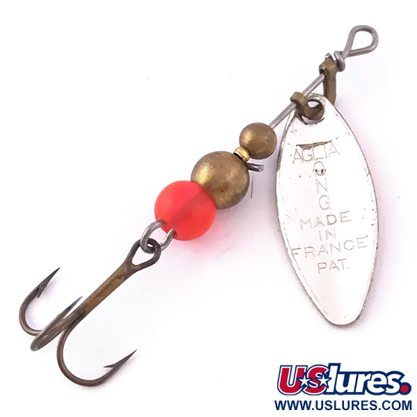 Mepps Aglia Long 0 UV Spinner, Nikkel/Oranje, 2.6g, UV-actief, #3984