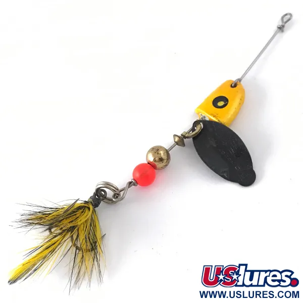 Mepps Lusox 0 Spinner, Zwart/Geel, 7g, Loodkop, #4110