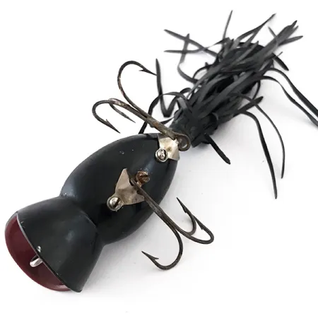 Fred Arbogast Hula Popper Topwater, Zwart/Rood, 14g, Skirt, #4165