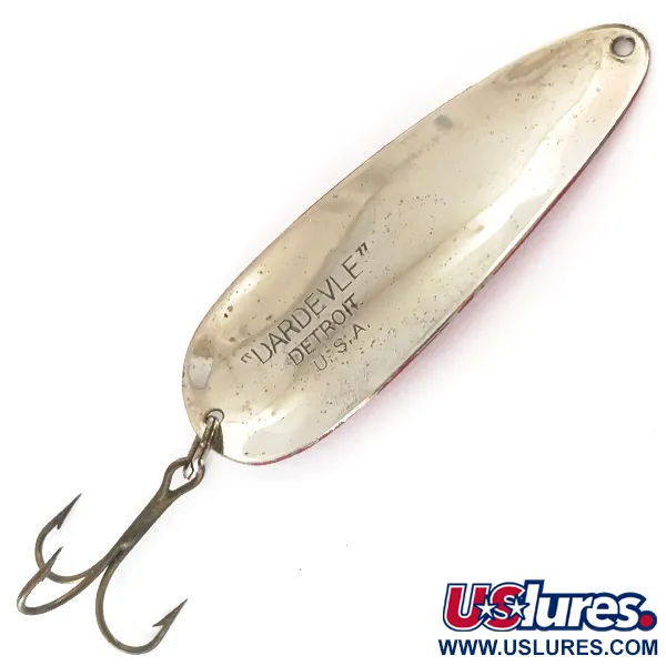 Eppinger Dardevle Lepel, Rood/Wit/Nikkel, 28g, Klassiek Logo, #4200