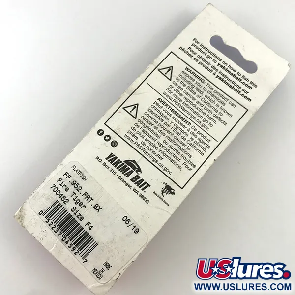 Yakima Bait FlatFish Plug, Fire Tiger, 4g, #4323