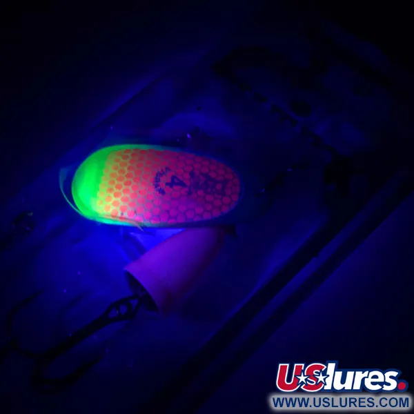 Blue Fox Super Vibrax 4 UV Spinner, Fluorescerend, 10g, UV Glow, #4324