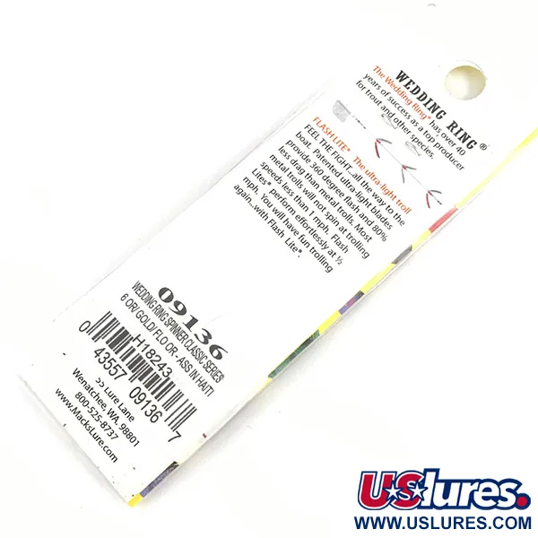 Mack's Lure Wedding Ring Spinner, Goud/Fluo Oranje, 2g, Strass, #4328