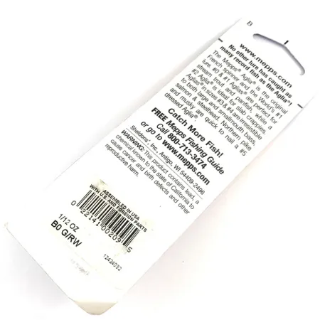 Mepps Aglia 0 Spinner, Rood/Wit, 2.5g, Gestreepte Blad, #4364