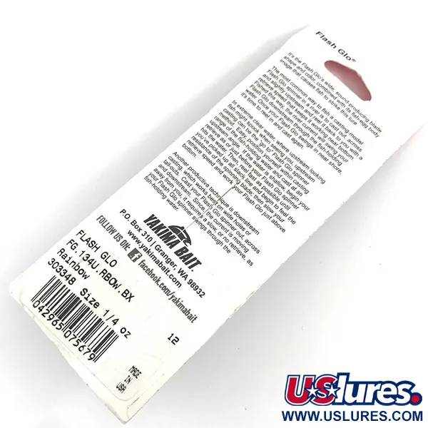 Yakima Bait Flash-GLO Spinner, Rood/Wit/Groen/Geel, 7g, UV, #4365