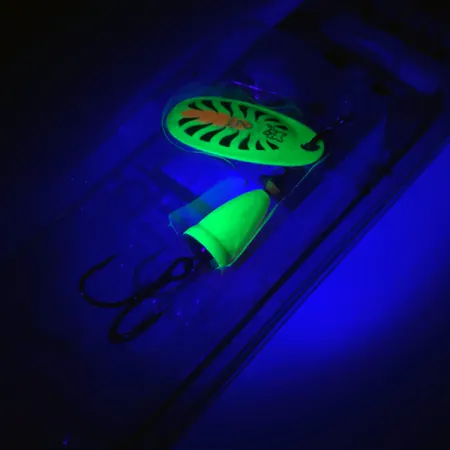 Blue Fox Super Vibrax 2 UV Spinner, Firetiger UV, 6g, Messing Tandwiel, #4366