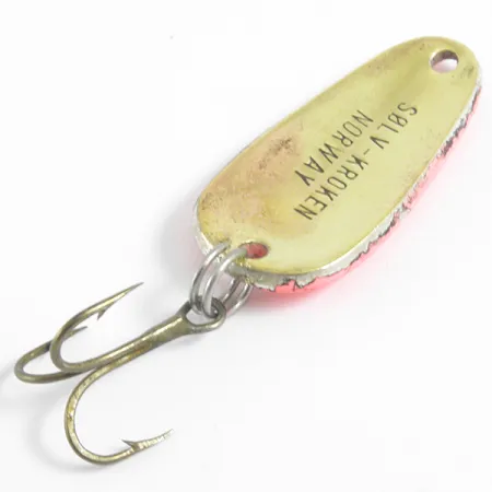 Sølvkroken Lepel, Rood / Goud, 7g, Klassiek stippenpatroon, #4437