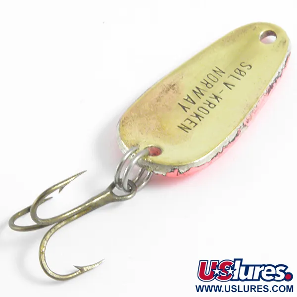 Sølvkroken Lepel, Rood / Goud, 7g, Klassiek stippenpatroon, #4437