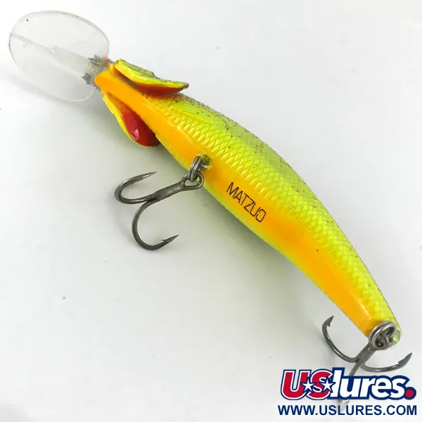 Matzuo Kinchou Minnow Plug, Chartreuse / Paars, 9g, Kieuwen, #4458