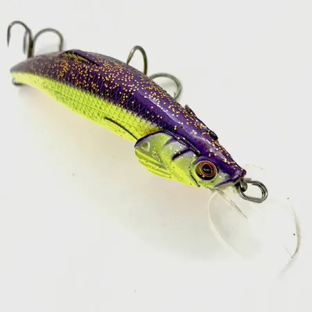 Matzuo Kinchou Minnow Plug, Chartreuse / Paars, 9g, Kieuwen, #4458