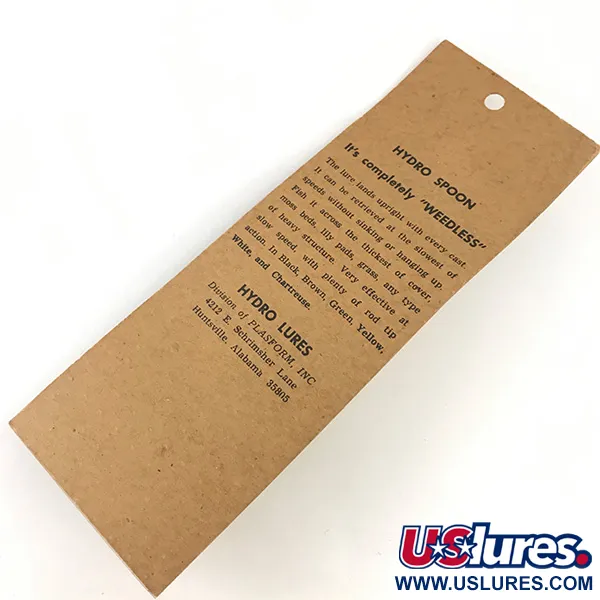 Hydro Lures Weedless Hydro Spoon Wielloos, Wit/Groen, 14g, #4551