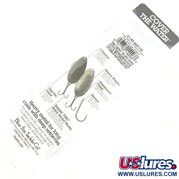 Blue Fox Pixee UV Lepel, Gehamerd nikkel / Geel, 24g, #4587