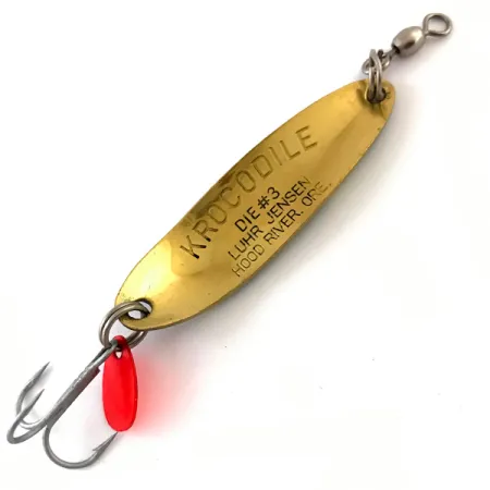 Luhr Jensen Krocodile Die #3 Lepel, Frog / Messing, 10g, #4615