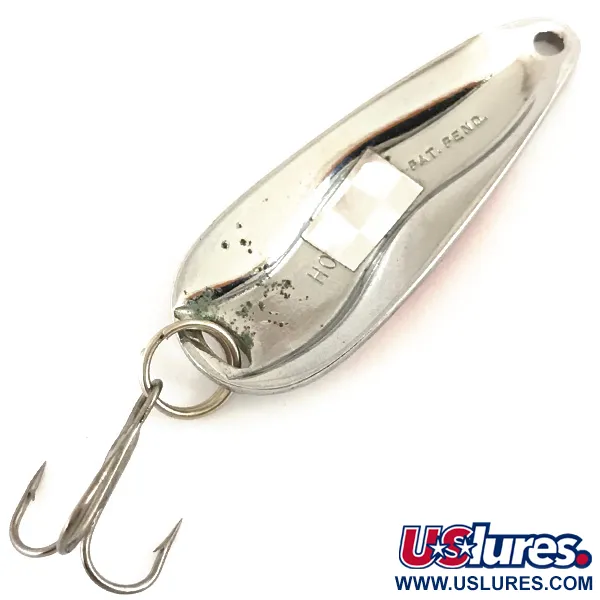 Luhr Jensen Hot Shot W Lepel, Nickel/Rood/Wit, 9g, Vintage, #4703