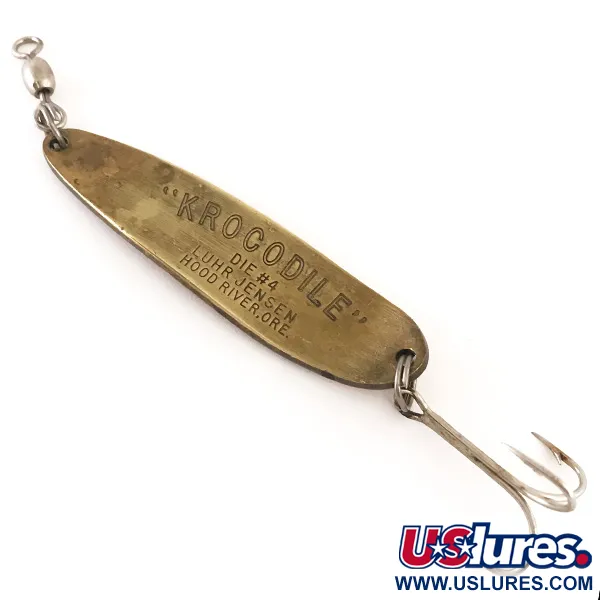 Luhr Jensen Krocodile Die #4 Lepel, Messing / Rood, 17g, #4770