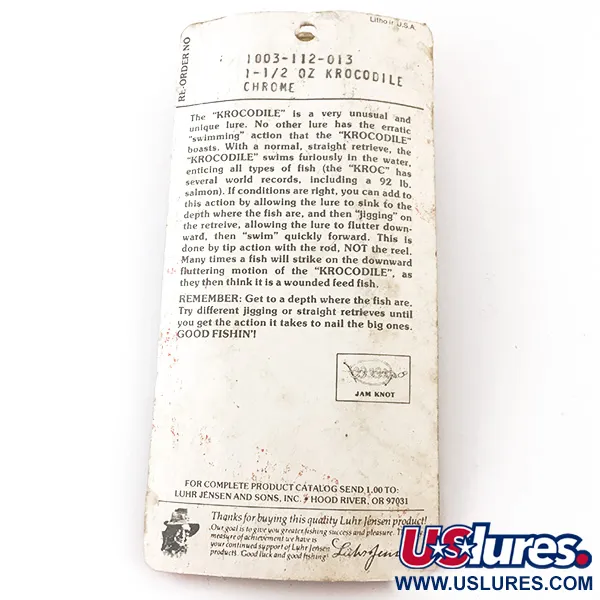 Luhr Jensen Krocodile Die #5 Lepel, Nikkel, 42g, #4933