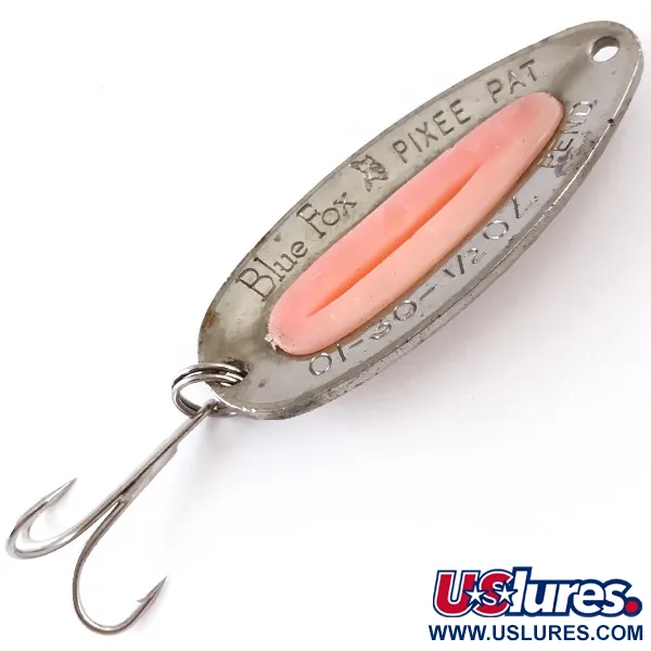 Blue Fox Pixee Lepel, Gehamerd nikkel/Roze, 14g, Zalmeitjes, #4840