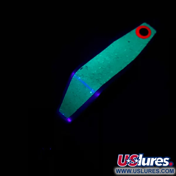 Shasta Humdinger Lepel, Nikkel/Groene Glitter, 11g, Enkele Haak, #4871