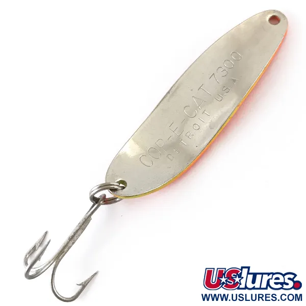 Dardevle Cop-E-Cat 7300 UV Lepel, Geel/Oranje/Nikkel, 10g, UV, #4887