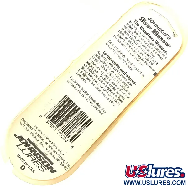 Johnson Weedless Silver Minnow Lepel, Goud, 14g, Wierloos, #5046