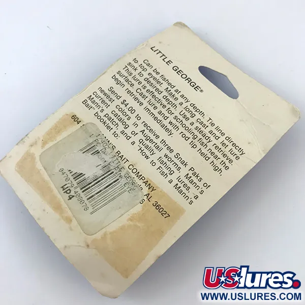 Mann's Bait Little George Tailspinner, Wit/Gehamerd Nikkel, 14g, #5053